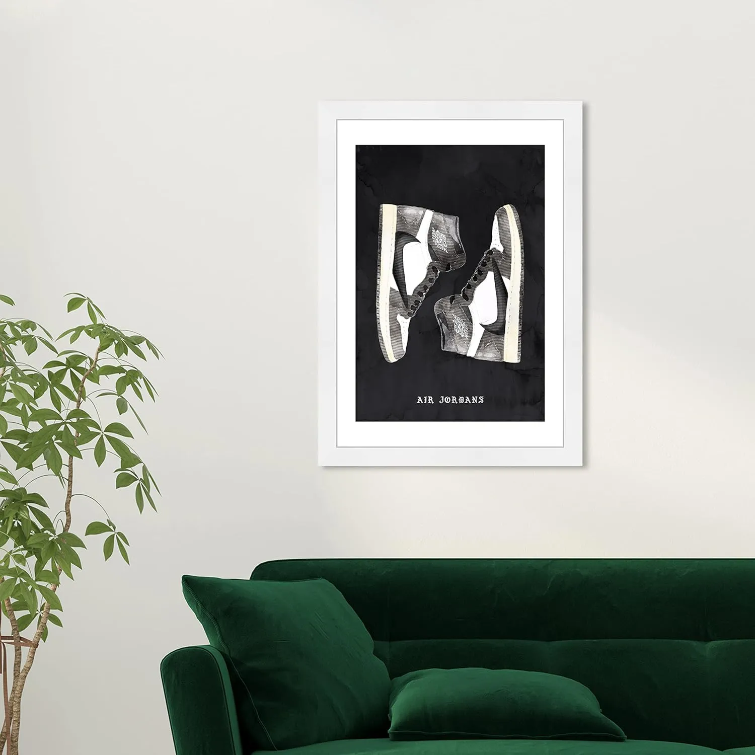 Wynwood Studio Fashion and Glam Modern Retro Basketball Fashion Canvas Wall Art Classic Sneakers III Living Room Bedroom and Bathroom Home Decor 13x19 Black and White