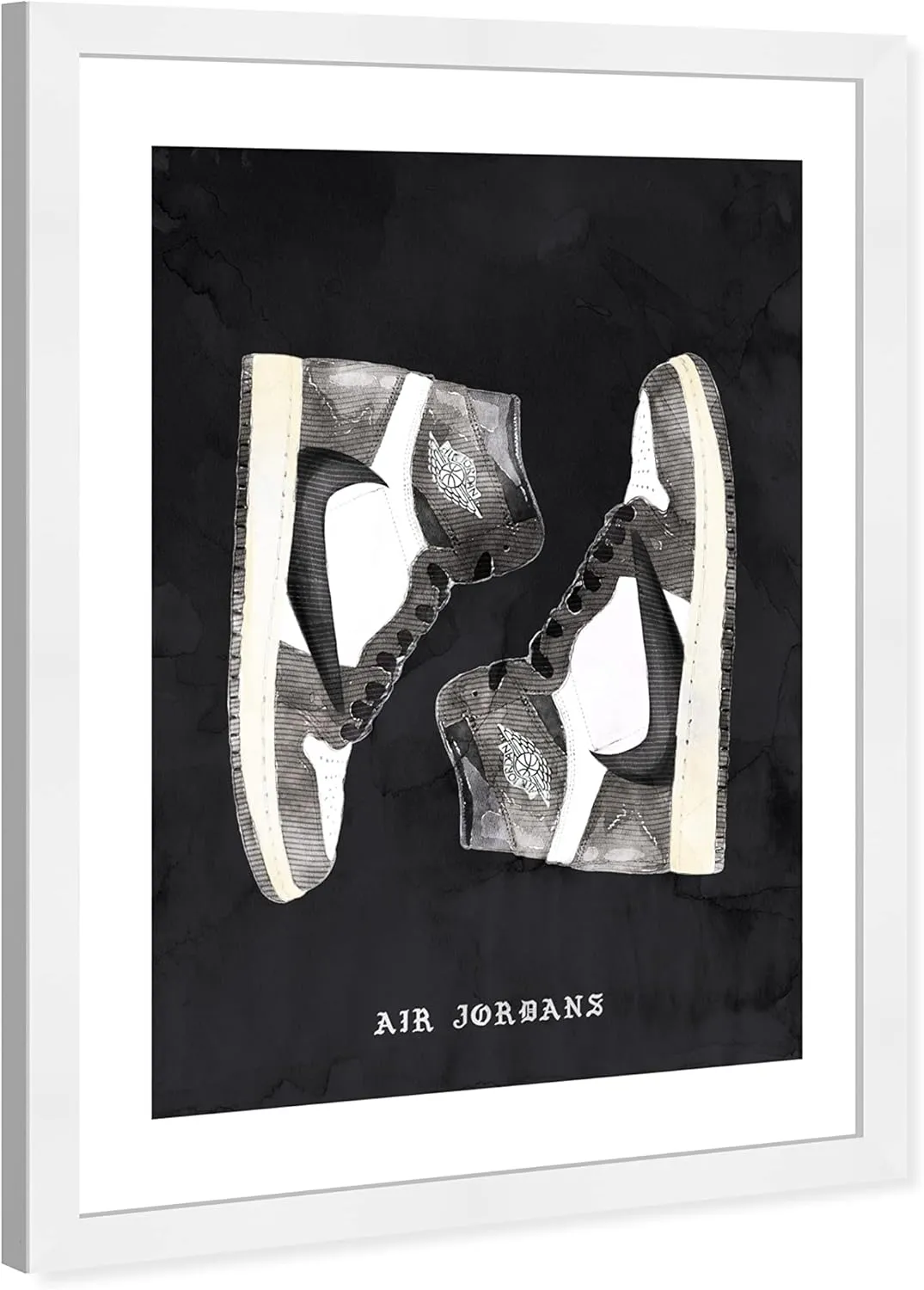Wynwood Studio Fashion and Glam Modern Retro Basketball Fashion Canvas Wall Art Classic Sneakers III Living Room Bedroom and Bathroom Home Decor 13x19 Black and White