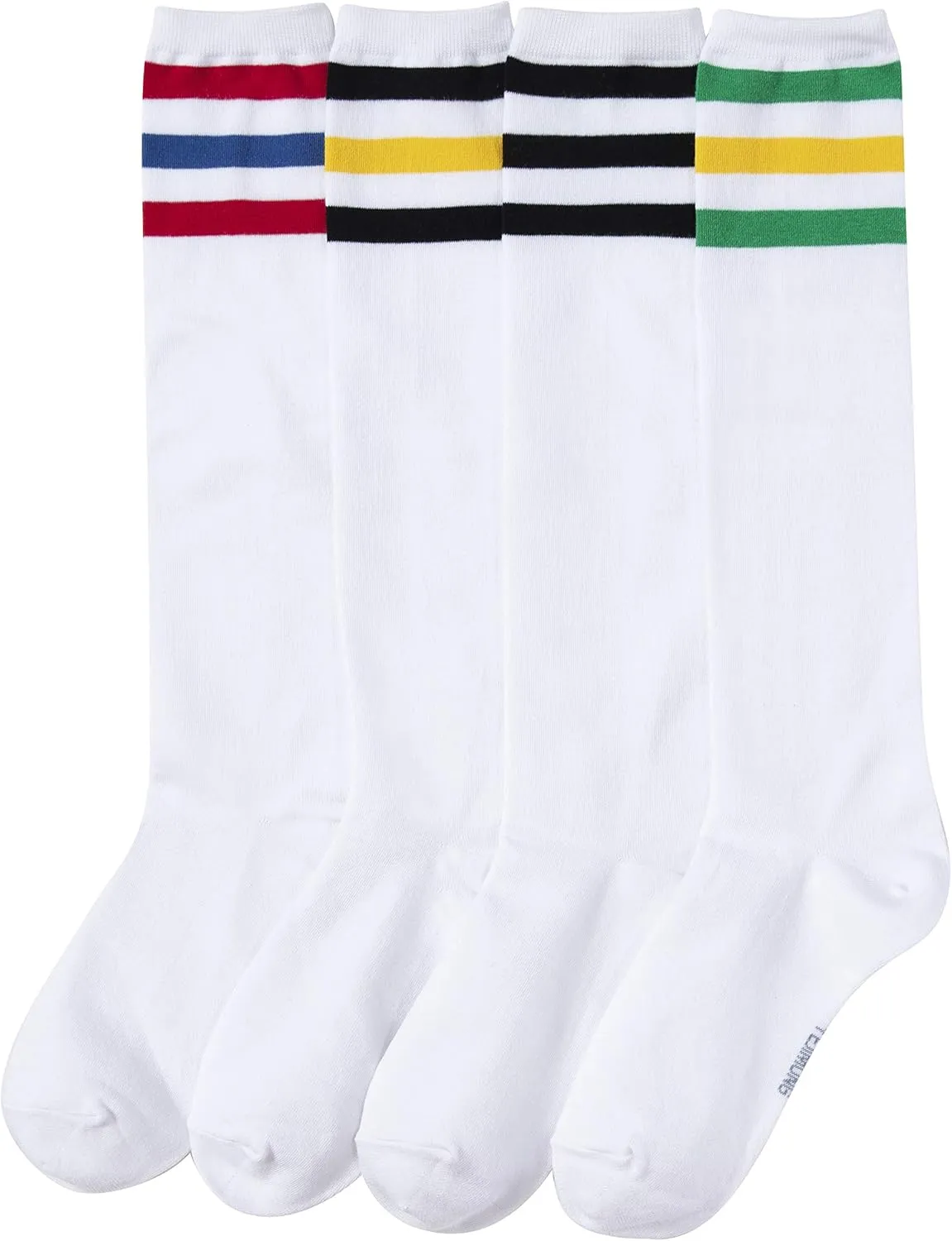 YEJIMONG Knee High Socks Womens 4 Pairs, Cotton Casual Long Socks, Size 6-10