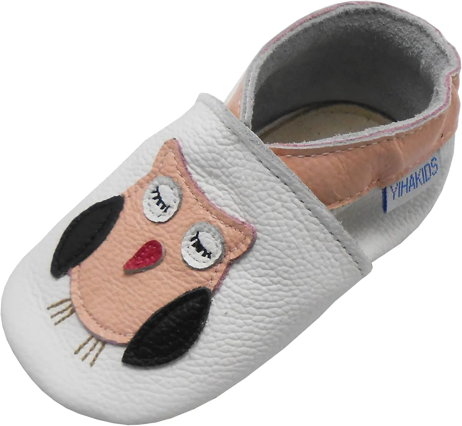 YIHAKIDS Baby Rubber Sole Shoes Boys Girls Infant Crawling Toddler Moccasins Leather Walking Anti-Slip Sole Slippers Newborn Mini Kids Crib Boots 0-24 Months