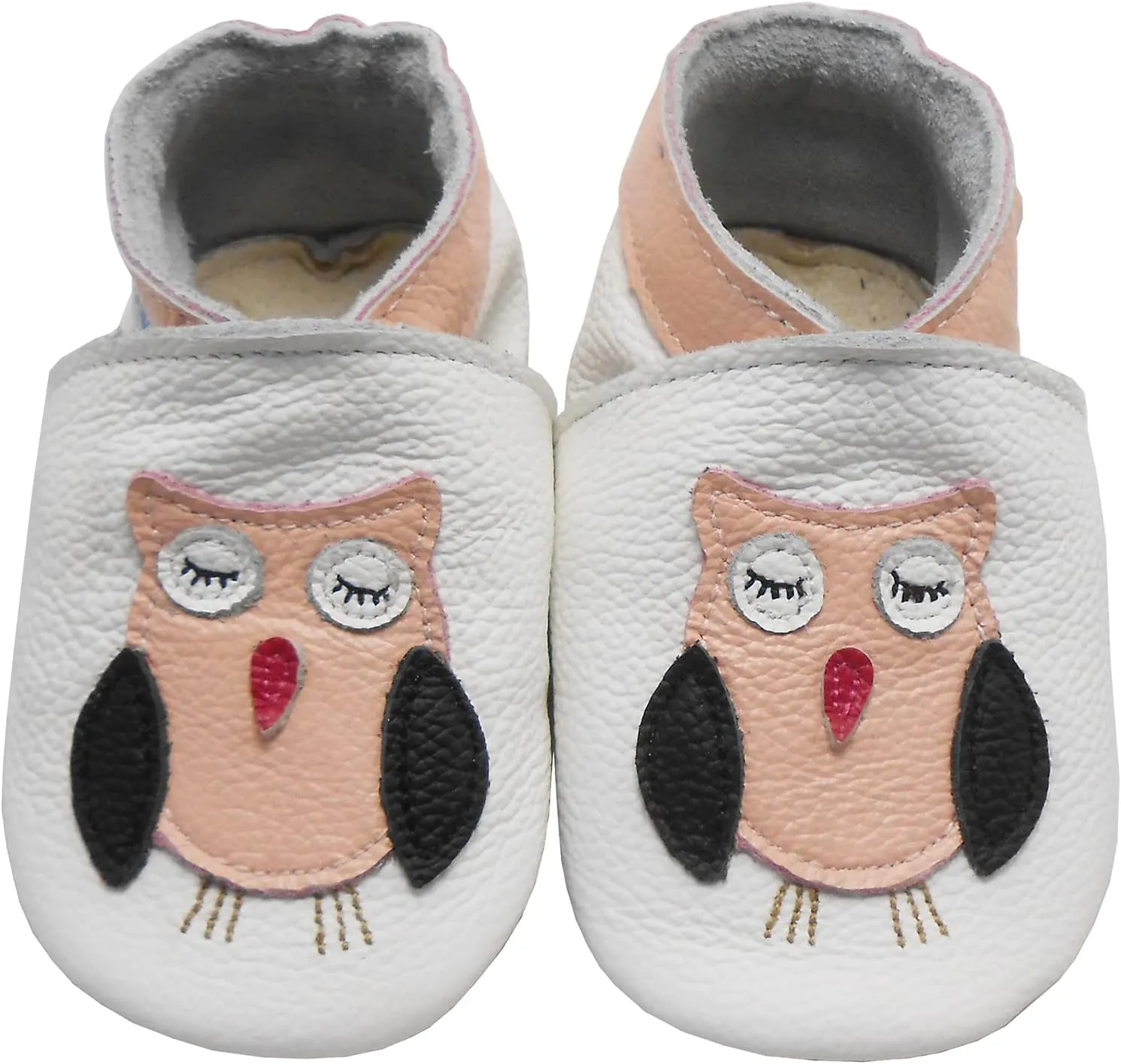 YIHAKIDS Baby Rubber Sole Shoes Boys Girls Infant Crawling Toddler Moccasins Leather Walking Anti-Slip Sole Slippers Newborn Mini Kids Crib Boots 0-24 Months